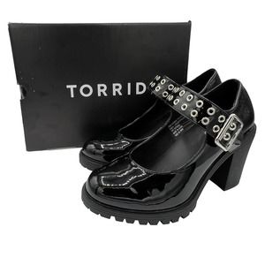 Torrid Mary Jane Lug Heel Faux Leather Black (WW) Women’s Size 8 NWT BNIB